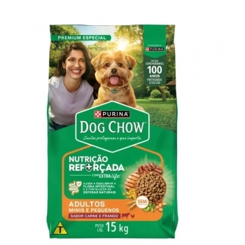 DOGCHOW EXTRALIFE ADLT MN PEQ CAR FRG ARZ 15KG BR