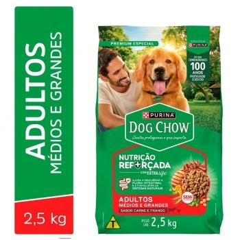 DOGCHOW EXTRALIFE ADLT MED GD CAR FR ARZ 2,5KG BR